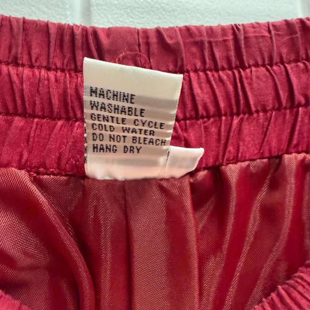 Vintage FUDA International 100% Silk Track Suit Jacket/Pants Med Burgundy  NWOT - Picture 14 of 16